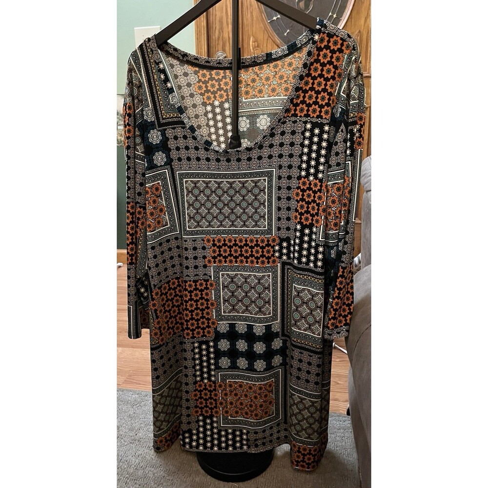 FASHQUE STUDIO Tunic Top 3X(26/28) Multicolor Long
